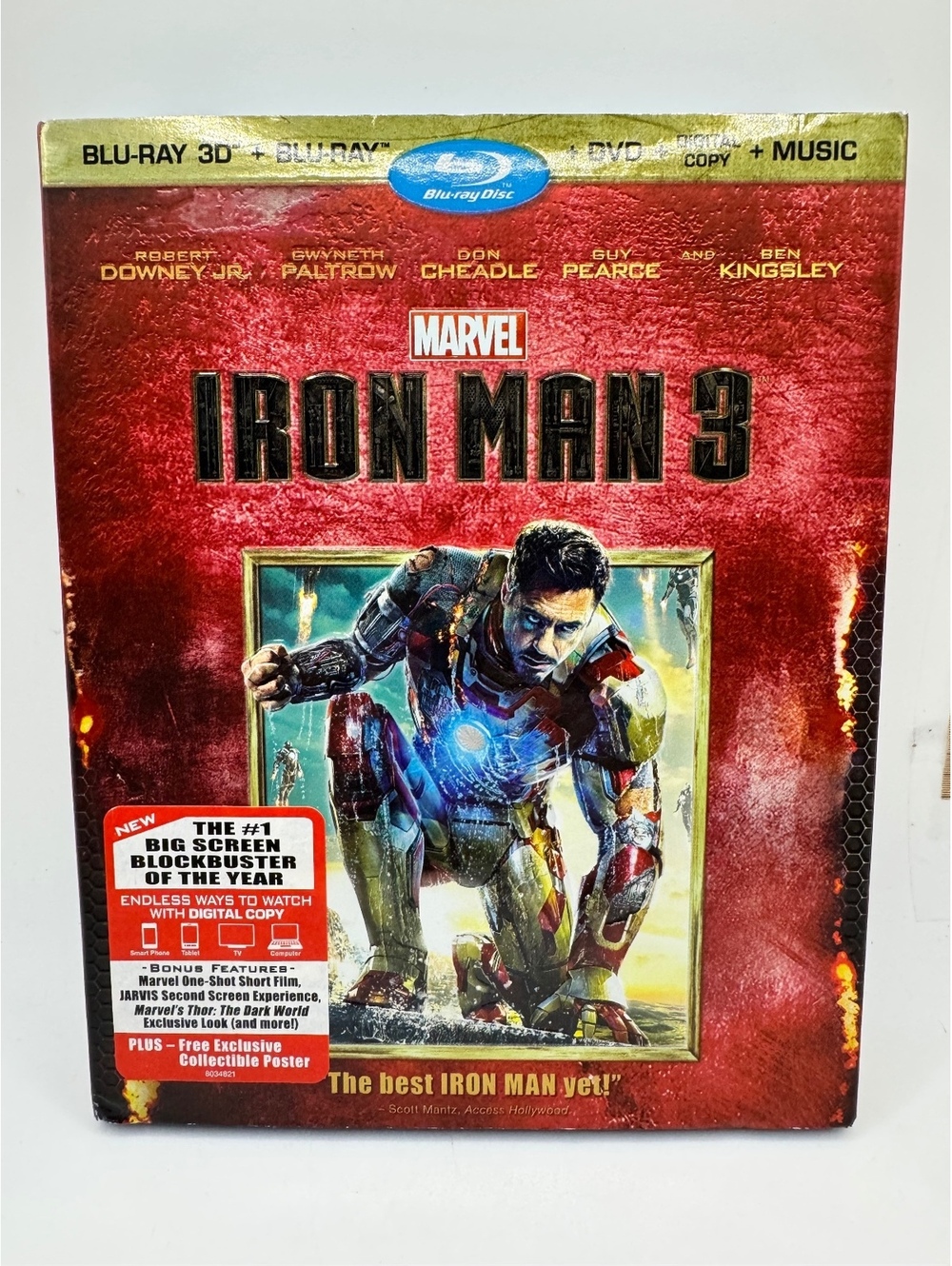 Iron Man 3 Blu-ray 3D + Blu-ray + DVD + Digital Copy + Music Collector's Edition